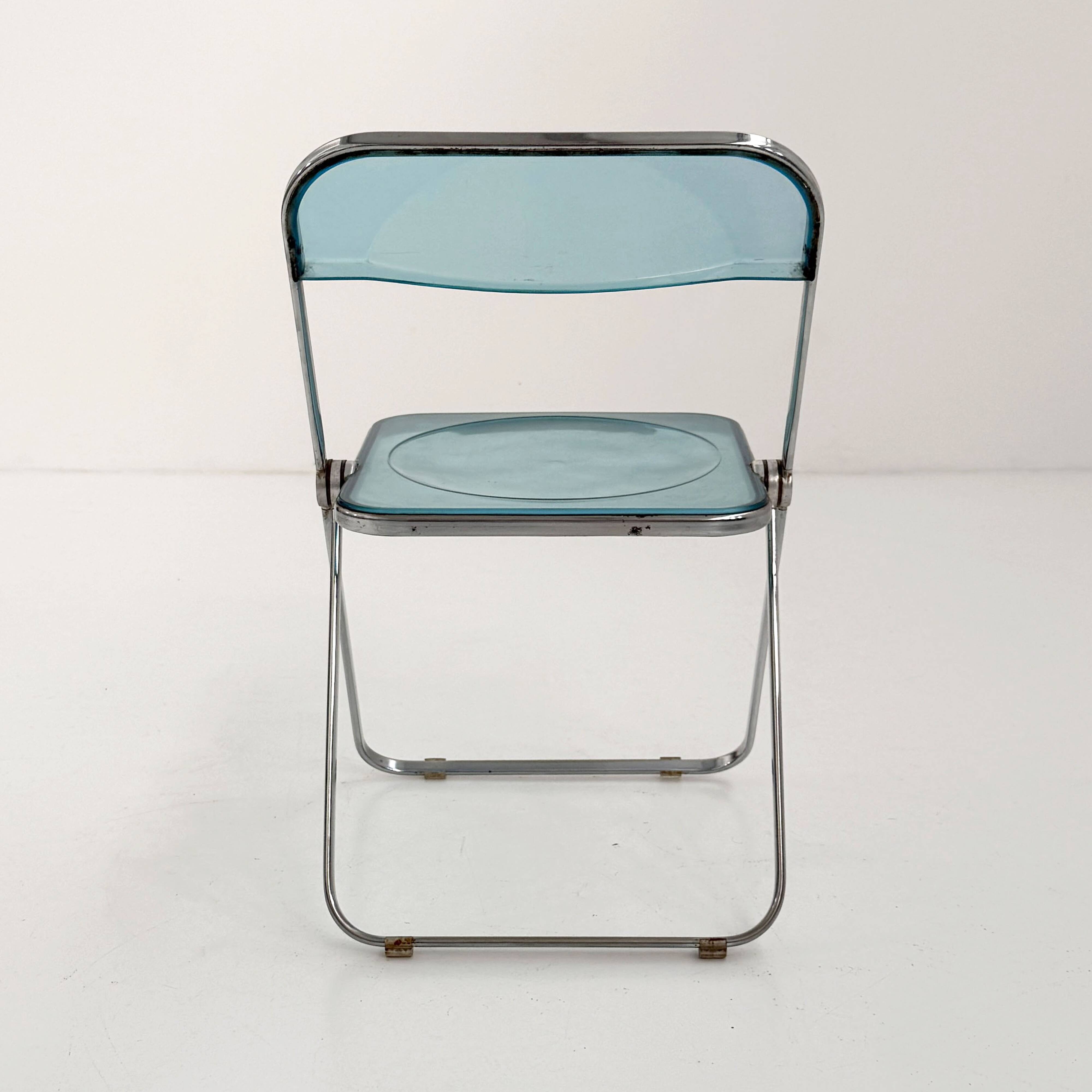 Chaise Plia Bleue par Giancarlo Piretti pour Castelli, 1960