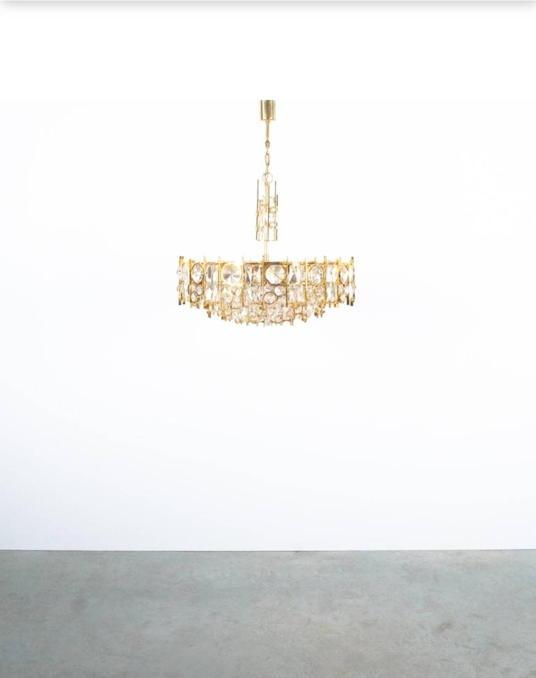 Exceptional 7-light chandelier - high-end Palwa - Gold-plated brass f