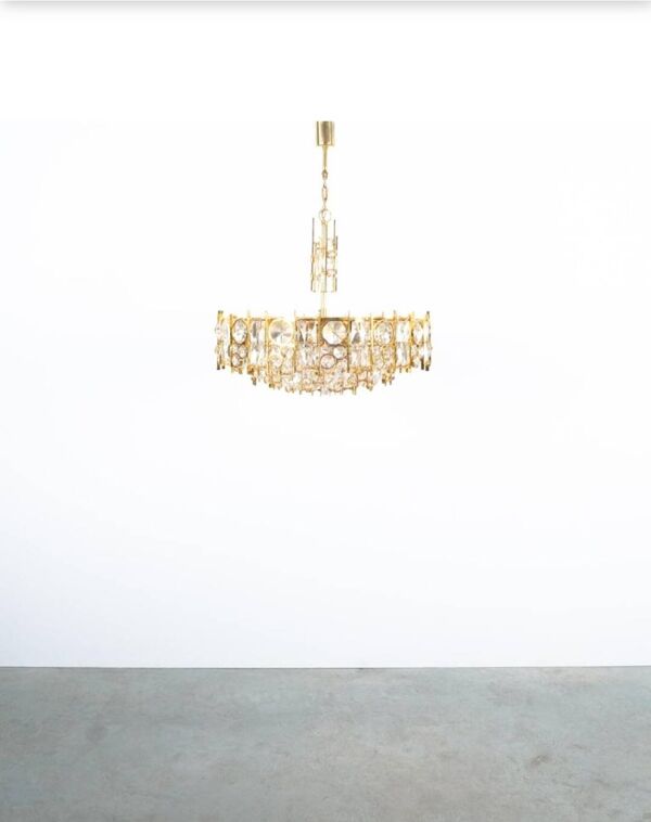 Lustre 7 feux d'exception - haut de gamme Palwa – Laiton doré à l'or f