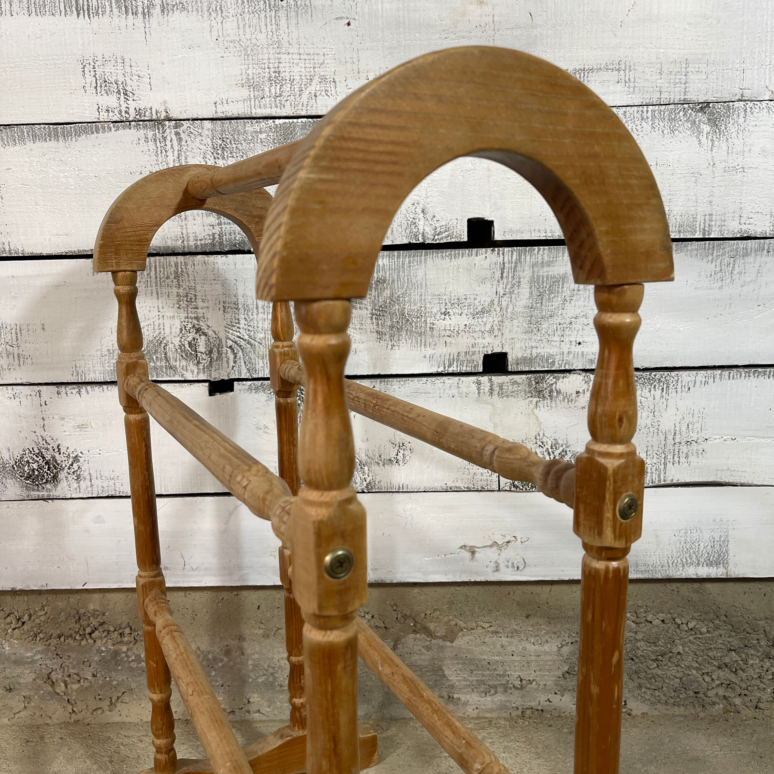 Old wooden towel rack