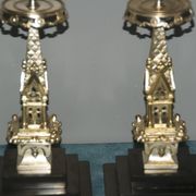 Rare pair of 19th century bronze candlesticks