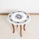Side table with marble top and inlaid stones