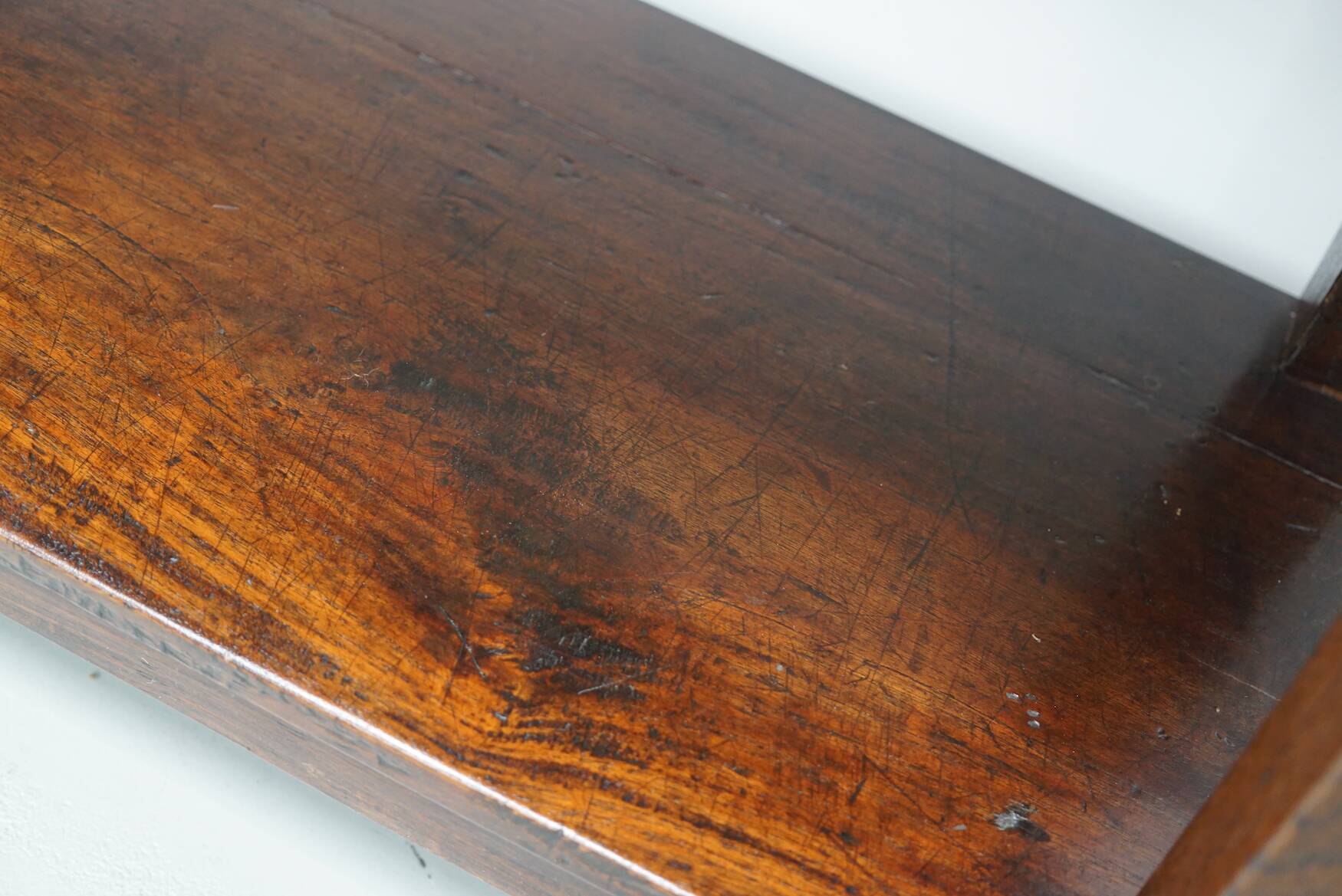 Table d'appoint rustique de style colonial néerlandais antique en teck/chêne