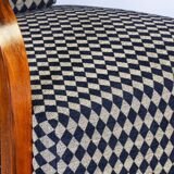 Paire de fauteuils inclinables Art Déco restaurées en noyer, nouveau rembourrage, Tchéquie, années 1930