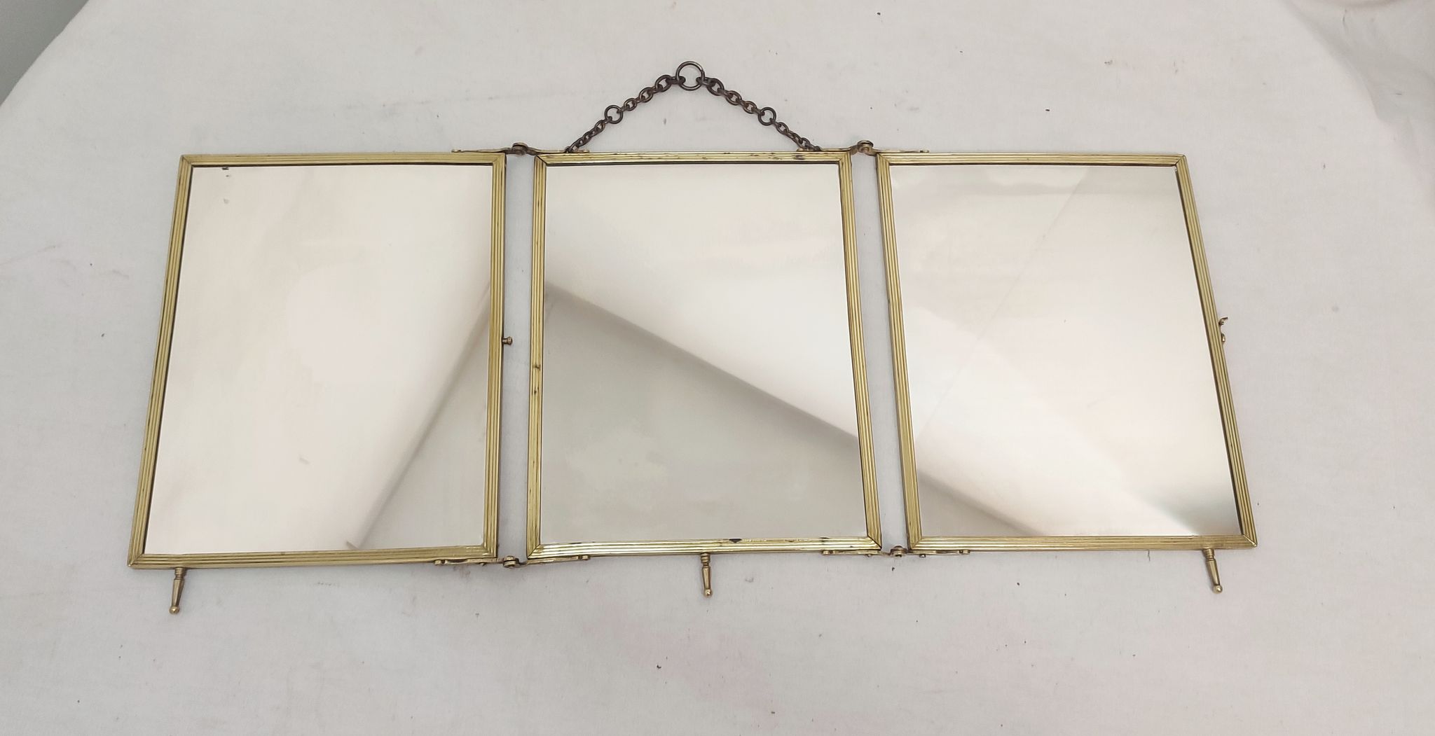 Folding mirror triptych. France 1920s 68x30cm
