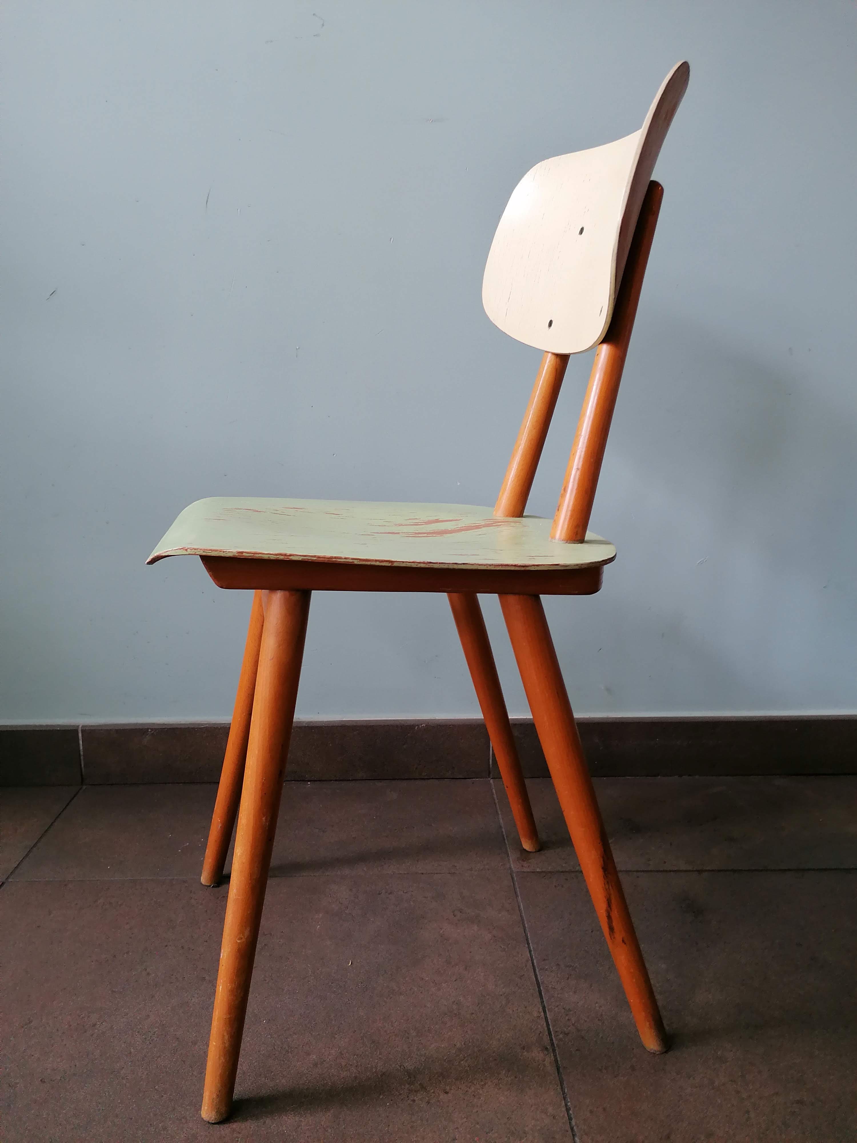 Vintage wooden chair, Ton (Thonet) ex Czechoslovakia, 1960