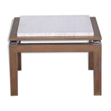 Table d’appoint travertin et laiton 1960