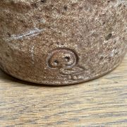 Sandstone pitcher signed Jeanne and Norbert Pierlot