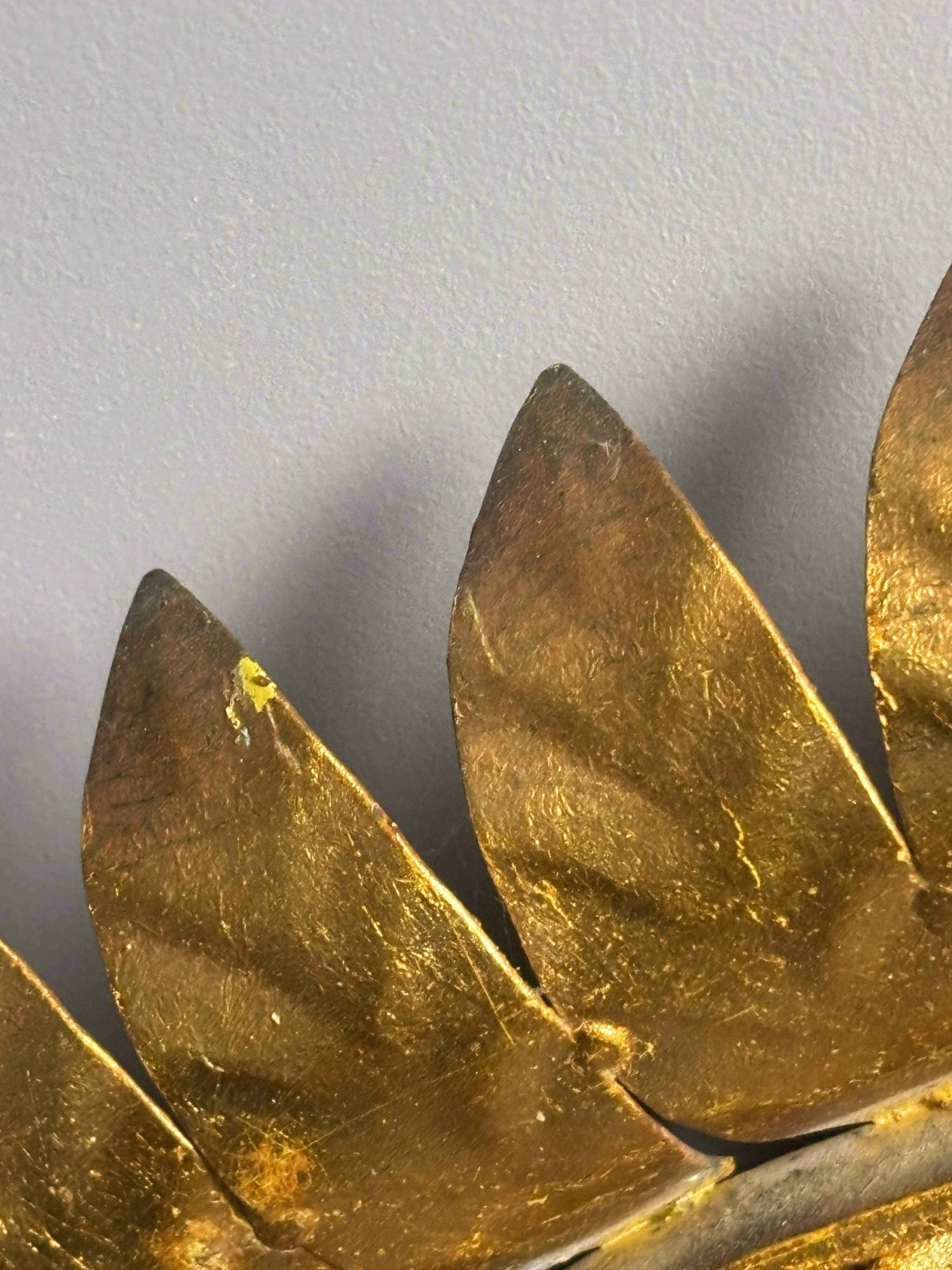 Midcentury bohemian Hollywood Regency Spanish gilt metal sun mirror, 1960s