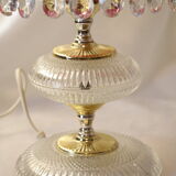 Glass and crystal pink boudoir grapevine lamp