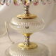 Glass and crystal pink boudoir grapevine lamp