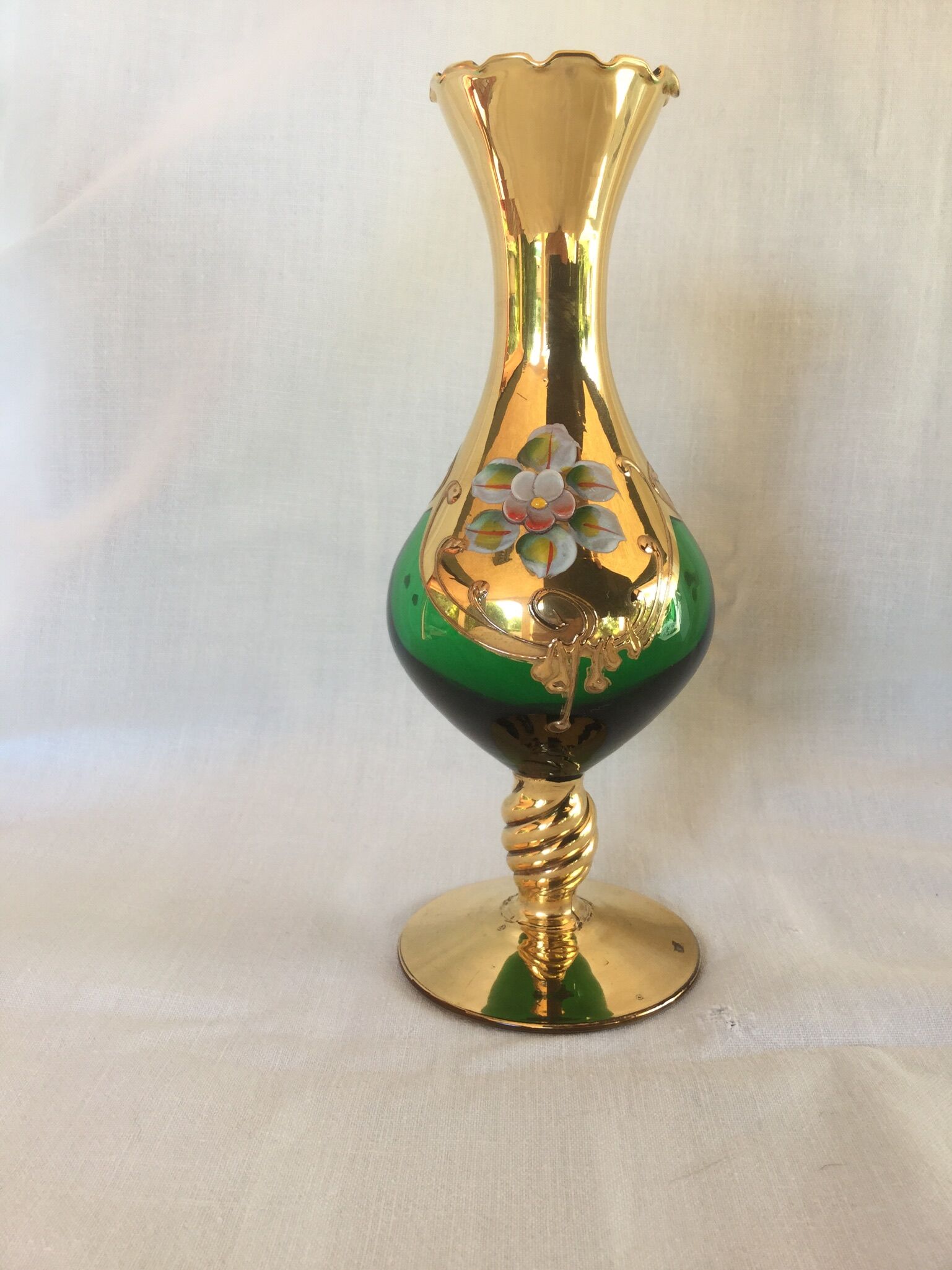 Murano 1960 golden vase with fine gold