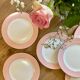 Set of 7 flat plates vintage pink L'Amandinoise