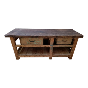 Ancien établi vintage de menuisier