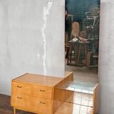 Coiffeuse vintage, en bouleau, table de toilette / meuble d'entrée