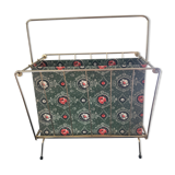 Metal magazine door and vintage oilcloth