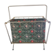 Porte revue métal et toile cirée vintage