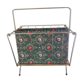 Metal magazine door and vintage oilcloth