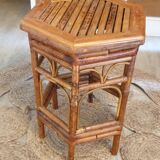 Bamboo and rattan pedestal table