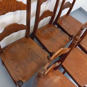 Set of 6 vintage brutalist chairs in oak wood from the 60s