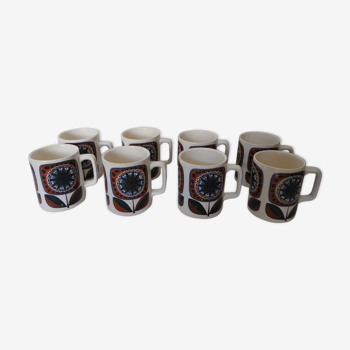 Ensemble de 8 mug 70's W Germany