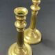 Pair of 19th century gilt bronze candlesticks with fluted shafts, Restoration