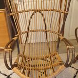 Pair of rattan armchairs