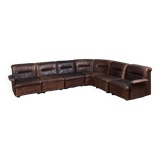 Vintage modular leather sofa from the 60s, 70s