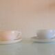 Pair of polychrome opaline cups by Arcopal / vintage 60s-70s