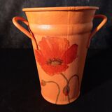 Painted sheet metal pot cover Poppy pattern