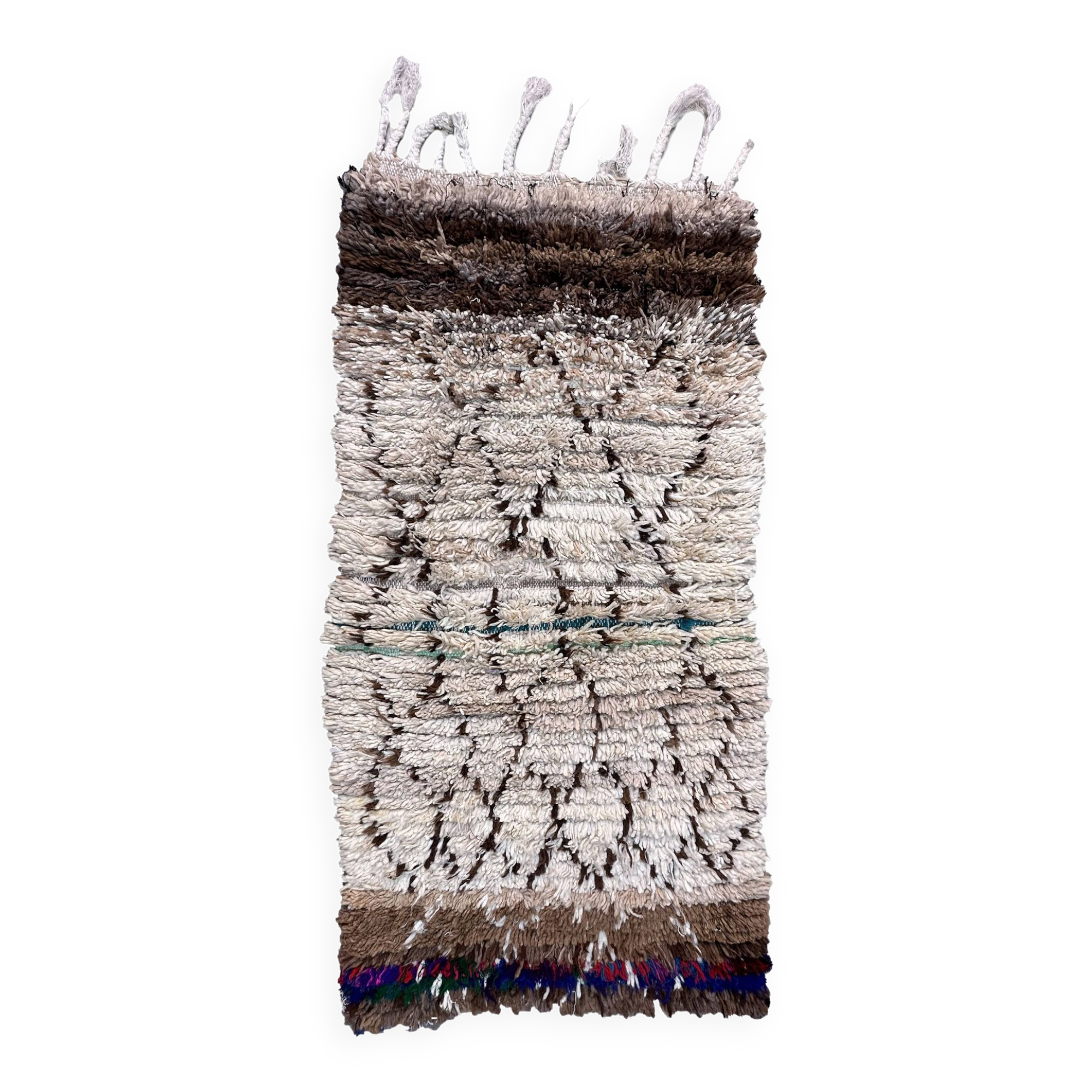 Azilal beige Moroccan rug - 161 x 81 cm