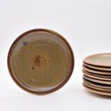 Série d'assiettes en grès 1970 Pierre Digan