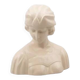 Bust of a young woman in cracked white porcelain.