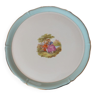 Plat à tarte Fragonard Céranord en semi-porcelaine