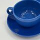 Set of 4 vintage blue ceramic cups and saucers.