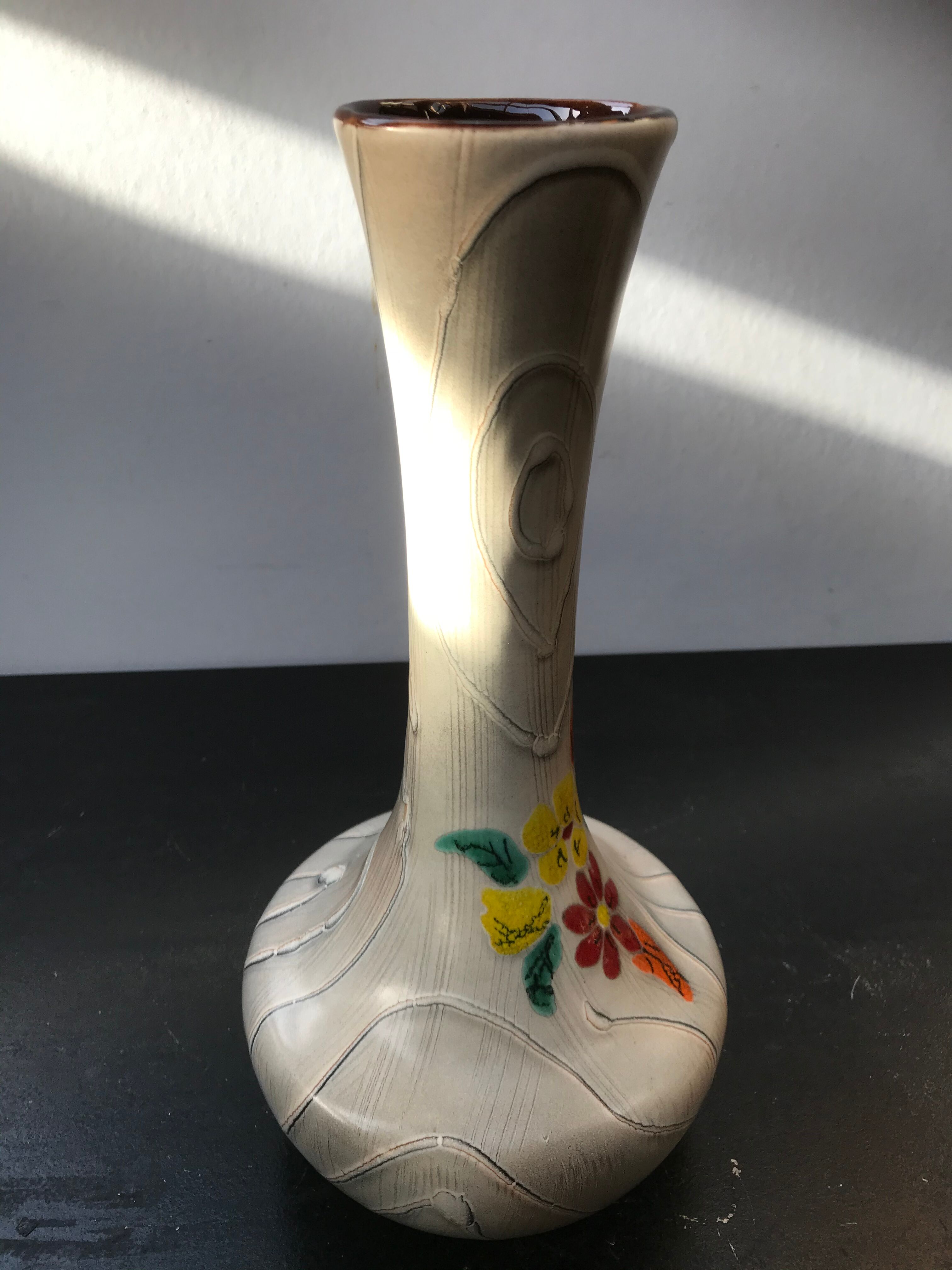 Ancient Ceramic Vase Imitation Wood