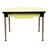 Yellow Formica Table 2 Extensions 1 Vintage Drawer