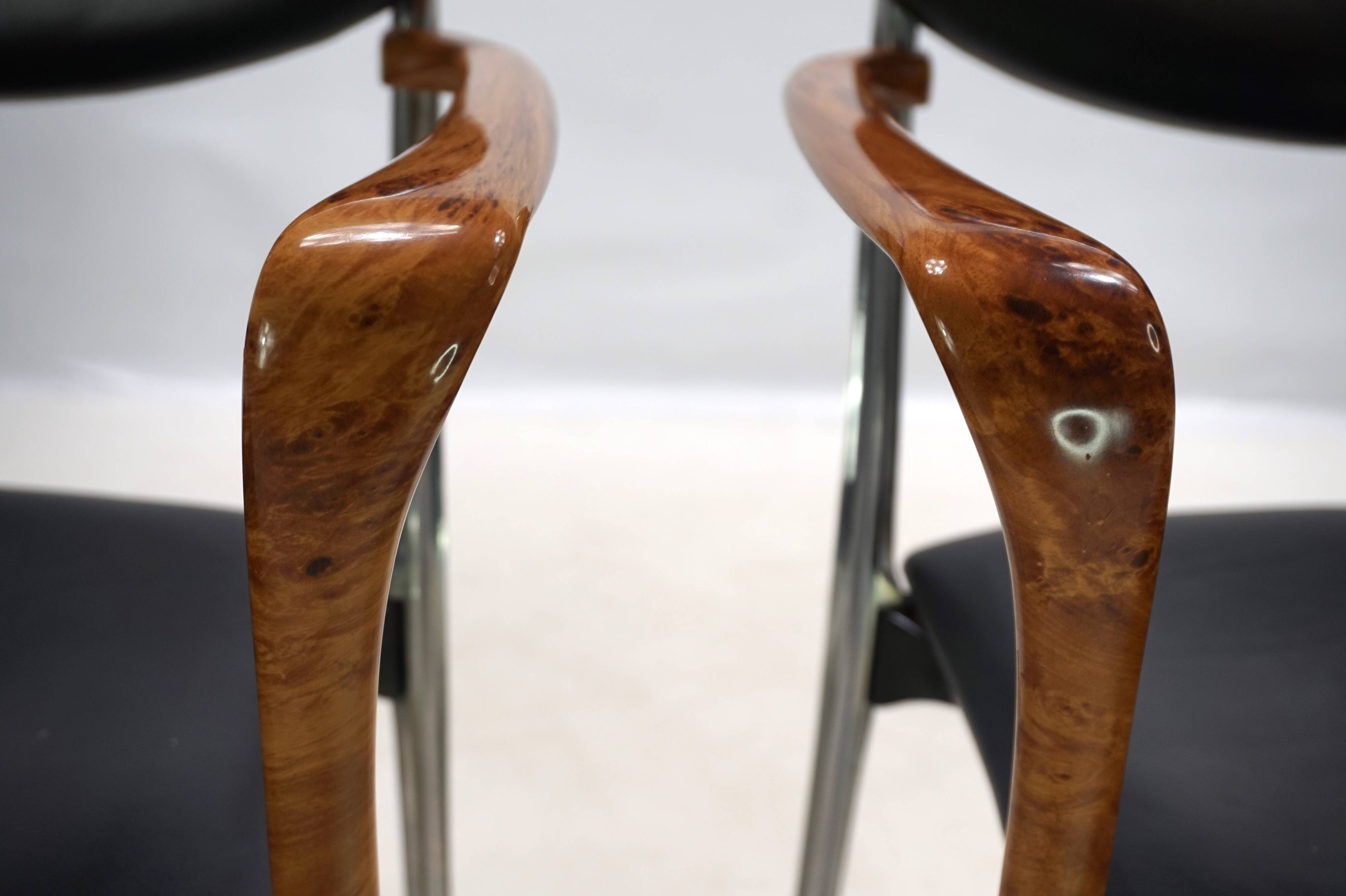 Set of four Coro dining chairs by Luigi Origlia, 1980