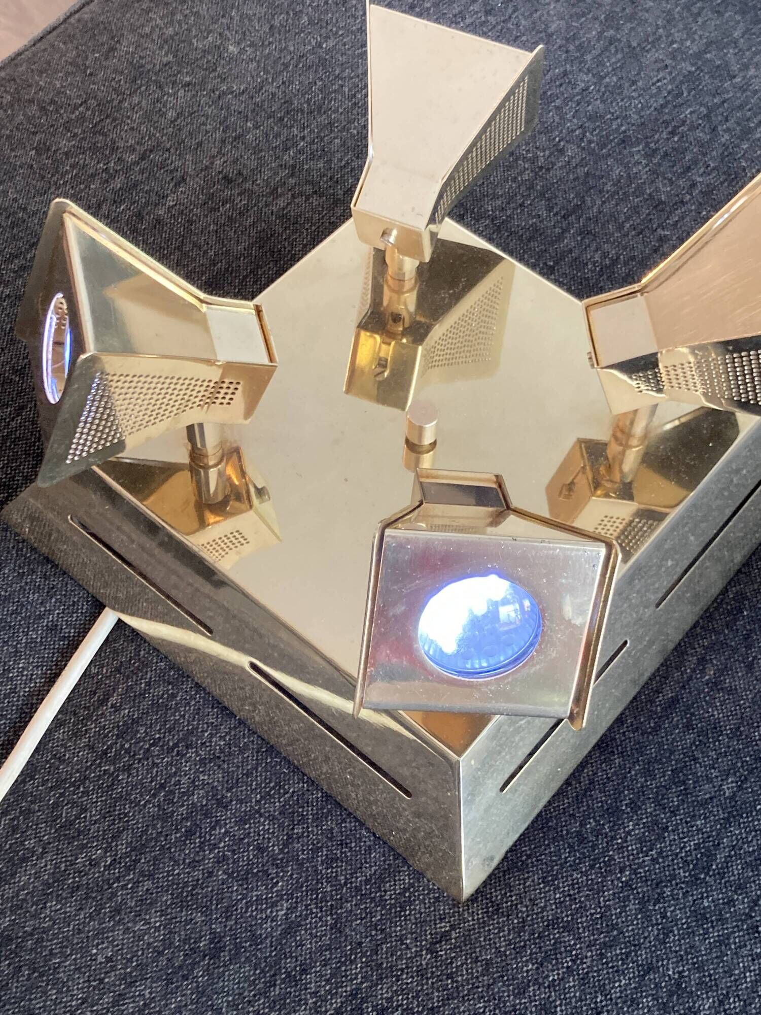 Vintage brass ceiling light OMI – Space Age design from the 1970s