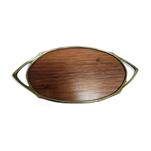 Plateau Bronze et Acajou maurice