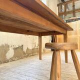 Table de ferme en pin et chêne