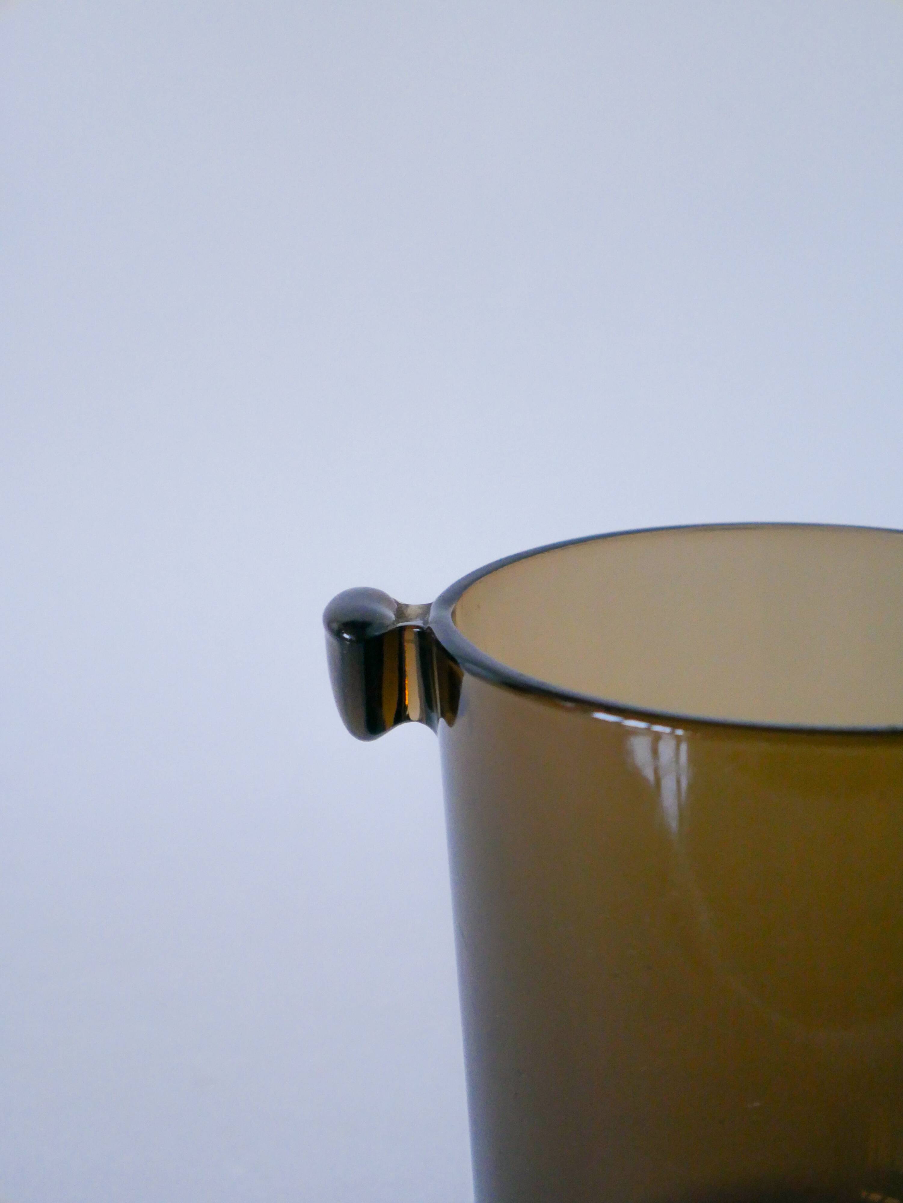 Smoked glass ice bucket design 1970