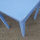 side table + blue wooden chair