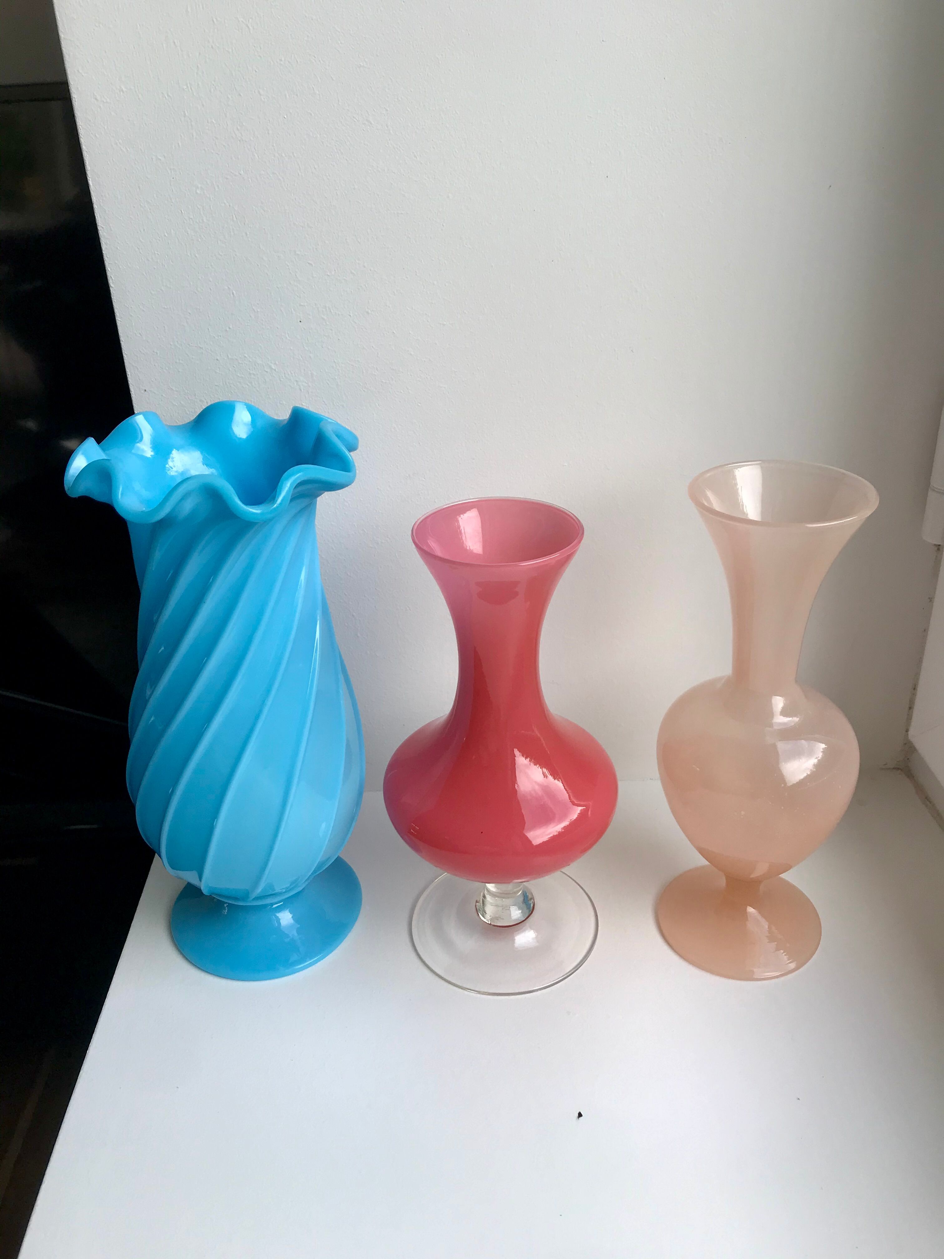 Turquoise blue opaline vase early twentieth century