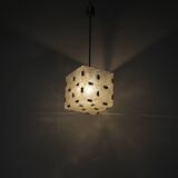 Mid-Century Square Clear Glass Pendant by Kamenicky Senov, 1960's