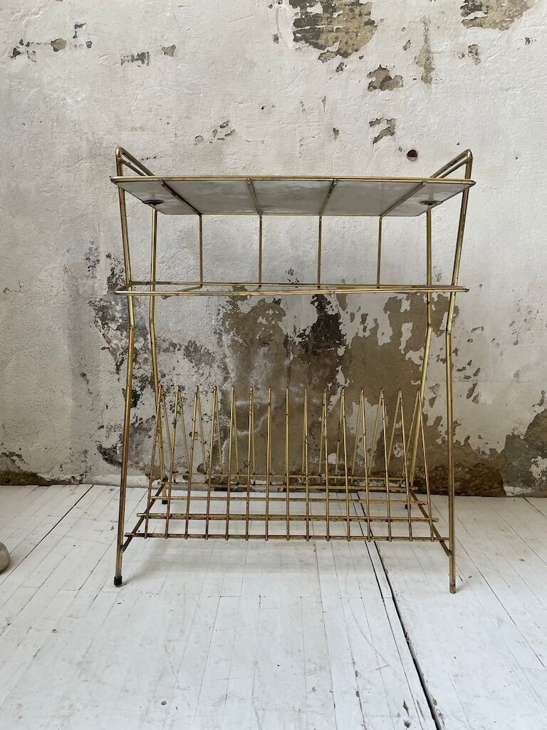 Vintage vinyl bedside side table