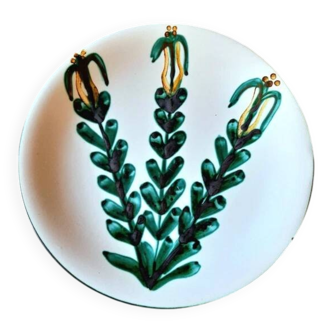 Assiette Robert Picault, décor floral, 1960