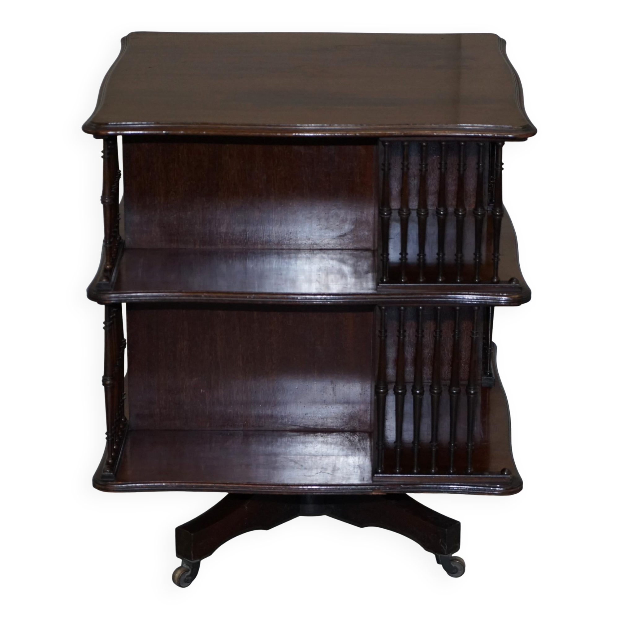 Antique Victorian Rotating Library by Howard & Son