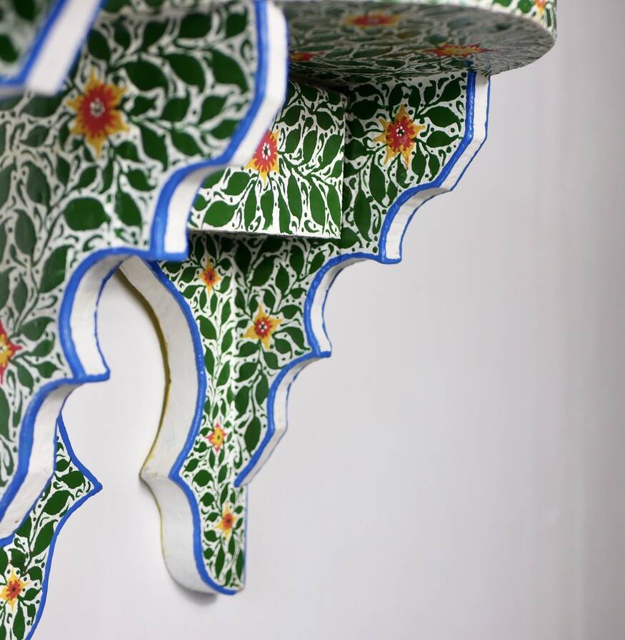 Pair of hand-painted Tunisian bedside tables or shelves