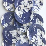 Ensemble de 12 assiettes style Polynéien
